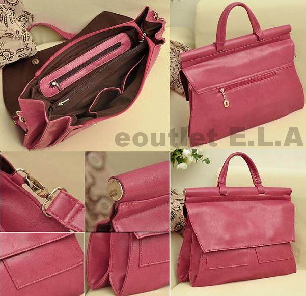 WATERMELON RED PU LEATHER HAND OR SHOULDER BAG